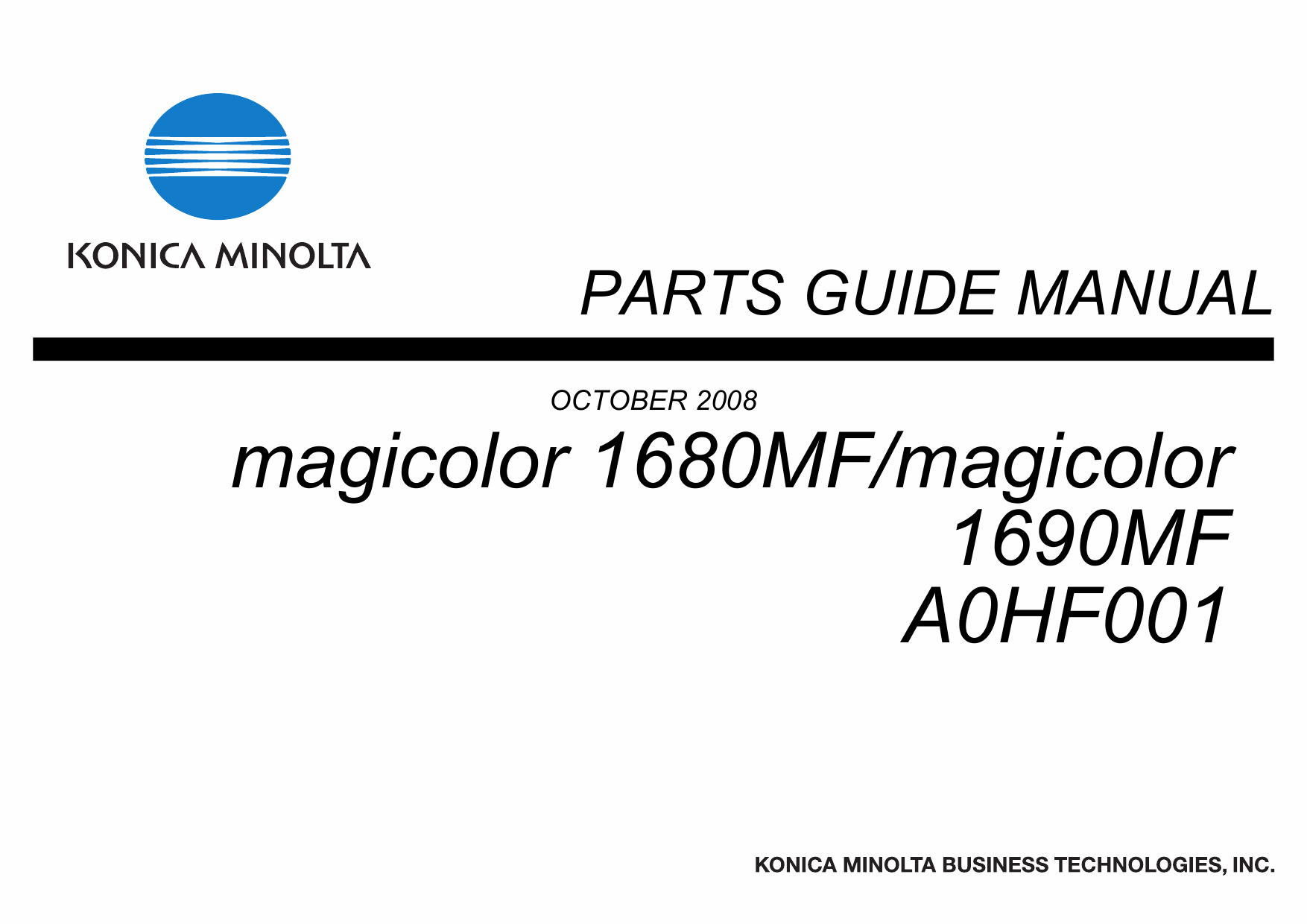 Konica-Minolta magicolor 1680MF 1690MF Parts Manual-1